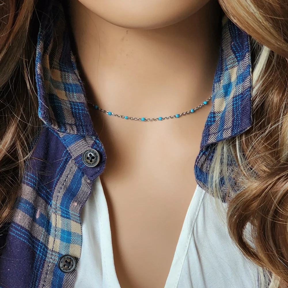 FP Jewelry 18K White Gold Plated Chain Minimalist Hypoallergenic Necklace